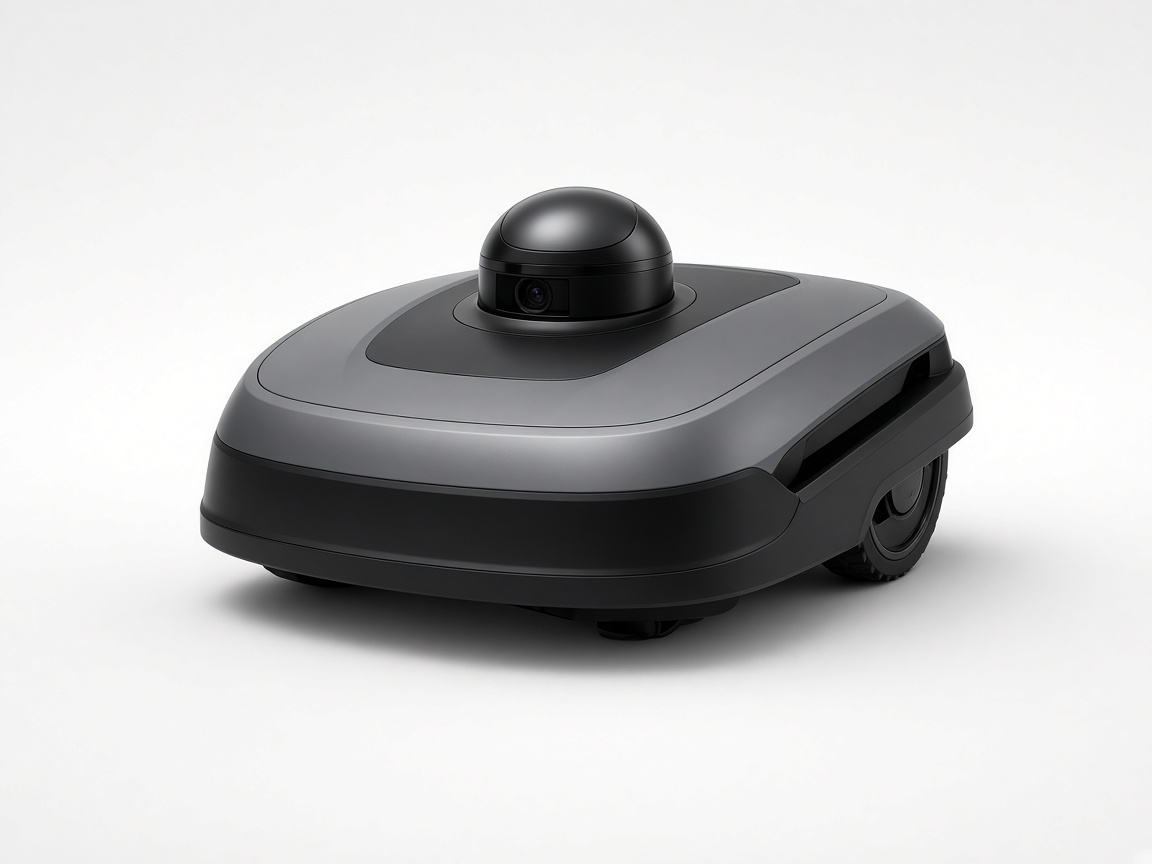 Robot tondeuse GPS / vision, vue produit studio